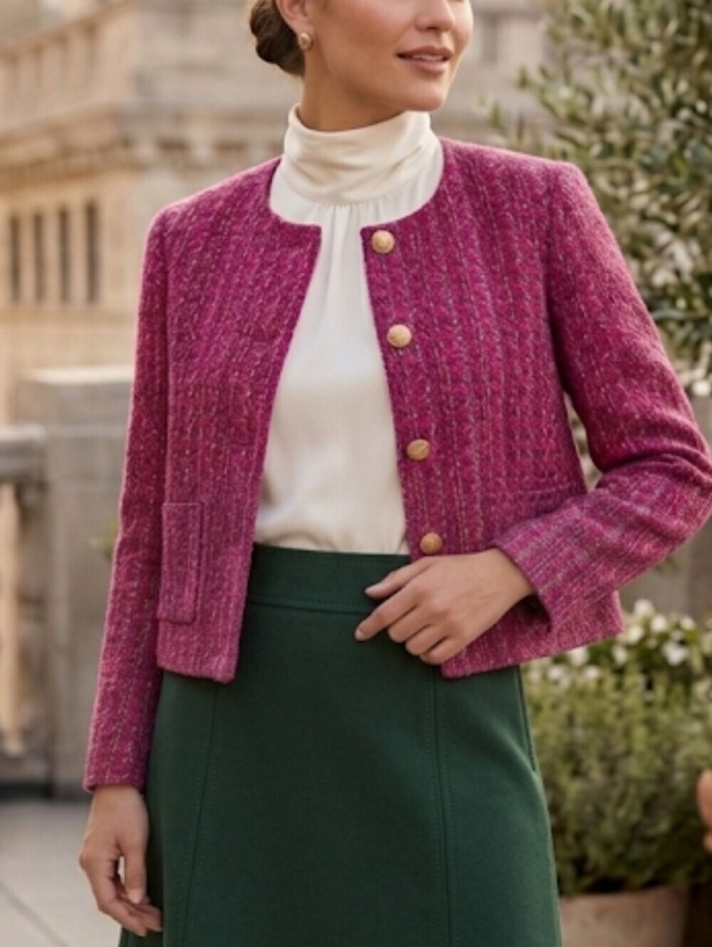 J.Crew classic cropped tweed jacket, size 8